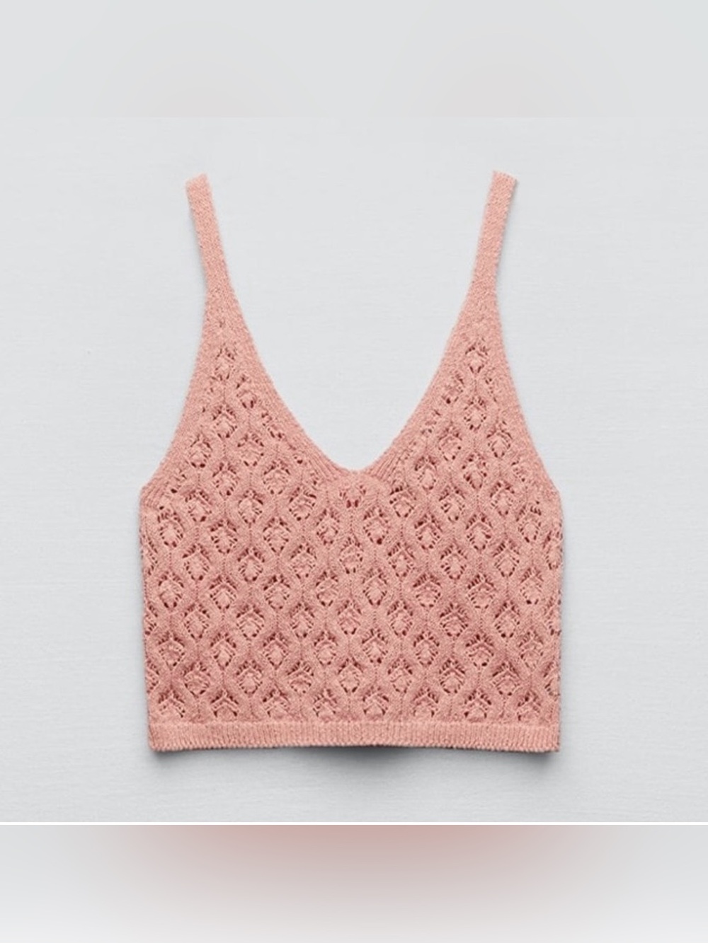 Zara- Pointelle Knit Top Pink